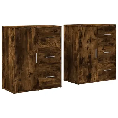 Komoda - Predalnik 2 kosa dimljeni hrast 60x31x70 cm inženirski les