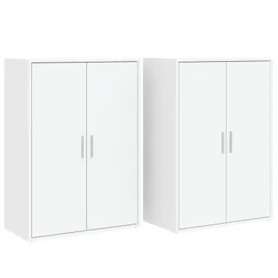 Komoda - Predalnik 2 kosa bela 60x31x84 cm inženirski les