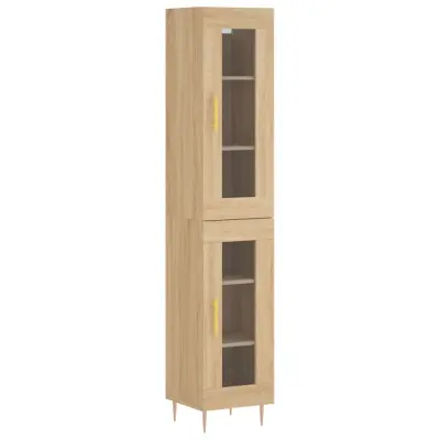 Visoka omara - Komoda - Predalnik sonoma hrast 34,5x34x180 cm inženirski les