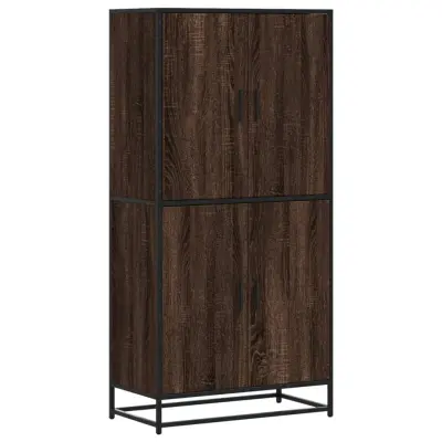 Visoka omara - Komoda - Predalnik rjavi hrast 68x35x139 cm inženirski les