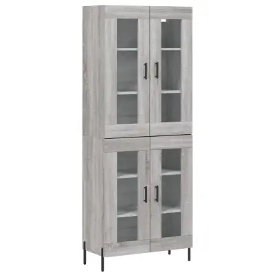 Visoka Komoda - Predalnik siva sonoma 69,5x34x180 cm inženirski les