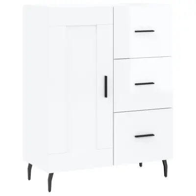Komoda - Predalnik visok sijaj bela 69,5x34x90 cm inženirski les