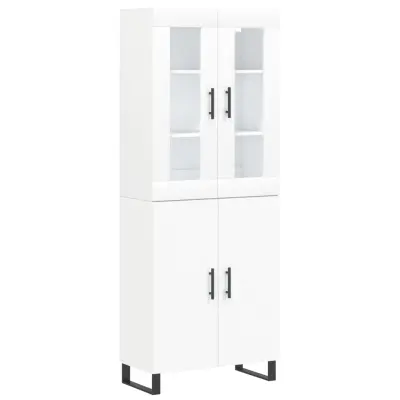 Visoka omara - Komoda - Predalnik bela 69,5x34x180 cm inženirski les