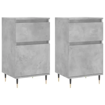 Komoda - Predalnik 2 kosa betonsko siva 40x35x70 cm inženirski les