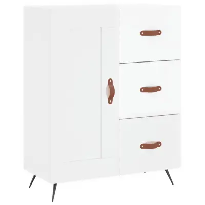 Komoda - Predalnik visok sijaj bela 69,5x34x90 cm inženirski les