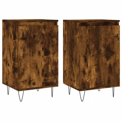 Komoda - Predalnik 2 kosa dimljeni hrast 40x35x70 cm inženirski les