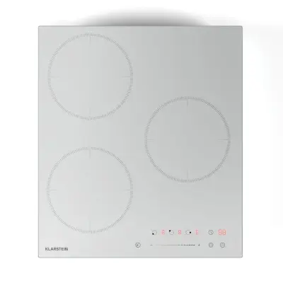 Klarstein Delicatessa indukcijska kuhalna plošča, 45 cm, 6600 W, 3 kuhalne plošče  (bela)
