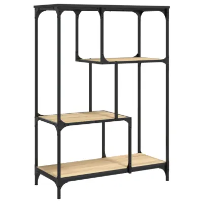 Knjižna omara - Knjižna polica - Knjižni regal sonoma hrast 81x36x115 cm inž. les in jeklo