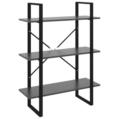 Knjižna omara - Knjižni regal siva 80x30x105 cm iverna plošča