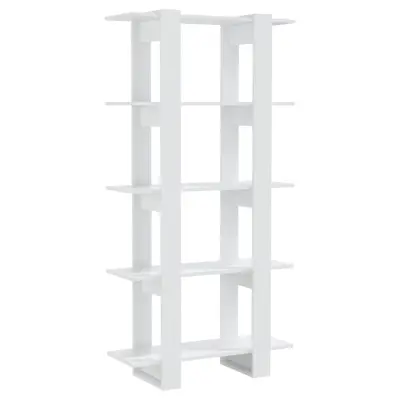 Knjižna omara - Knjižni regal visok sijaj bela 80x30x160 cm