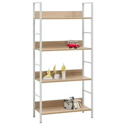 Knjižna omara - Knjižna polica - Knjižni regal 4-nadstropna hrast 60x27,6x124,5 cm inž. les