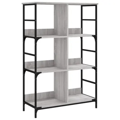 Knjižna omara - Knjižna polica - Knjižni regal siva sonoma 78,5x33x117,5 cm inženirski les