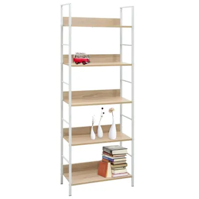 Knjižna omara - Knjižna polica - Knjižni regal 5-nadstropna hrast 60x27,6x158,5 cm inž. les