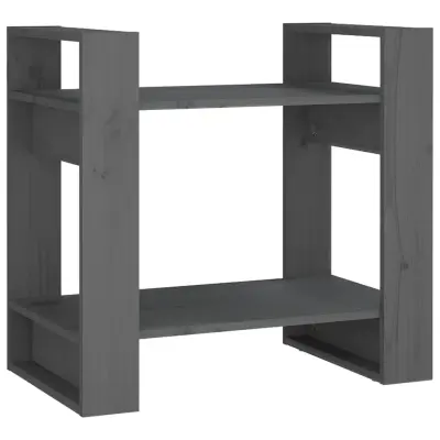Knjižna omara - Knjižni regal siva 60x35x57 cm trdna borovina