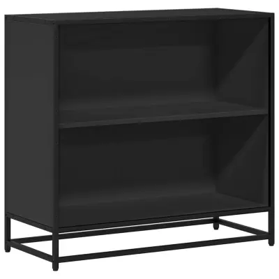 Knjižna omara - Knjižni regal črna 80,5x35x76 cm iverna plošča