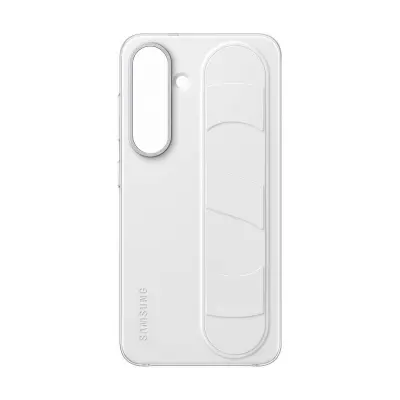 Samsung, Silikonsko ohišje za Galaxy S25 s trakom za stojalo, Bela