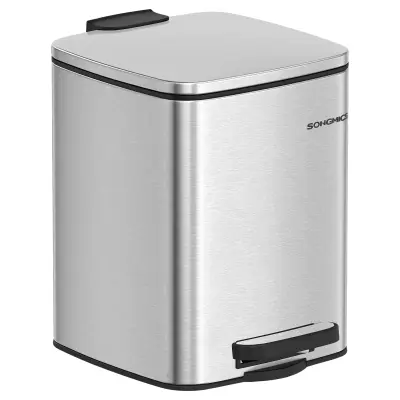 Koš za smeti Songmics SquareSingle – 6 L, srebrn