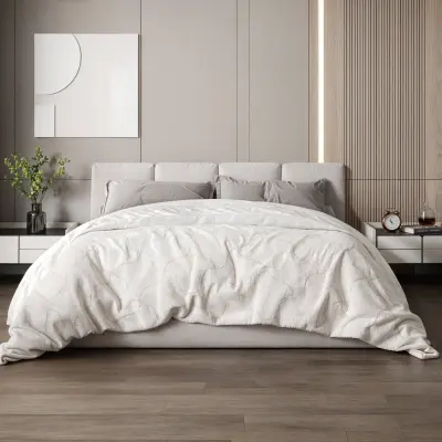 The White Stone Preproga iz ogljikove vlaken | Mehka, antistresna dvosmerna, žametna za kavč ali enojno posteljo | 215 x 260 cm