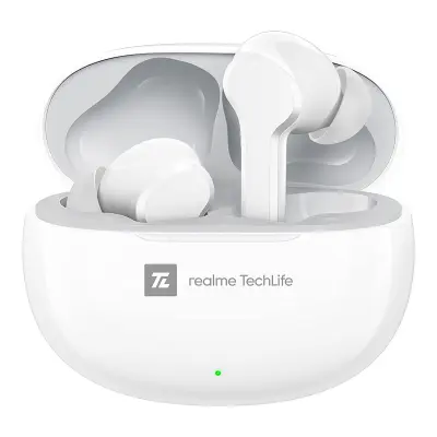 Realme, Slušalke Buds T100 IPX5 Bluetooth 5.3 AI ENC Nizka zakasnitev 88 ms, Bela