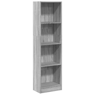 Knjižna omara - Knjižni regal siva sonoma 40x24x143 cm inženirski les