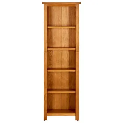 Knjižna omara - Knjižni regal 5-nadstropna 45x22x140 cm trdna hrastovina