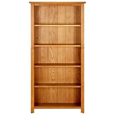 Knjižna omara - Knjižni regal 5-nadstropna 70x22x140 cm trdna hrastovina