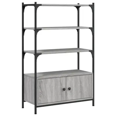 Knjižna omara - Knjižni regal 3-nadstropna siva sonoma 70x30x109,5 cm in. les