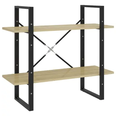 Knjižna omara - Knjižni regal 2-nadstropna sonoma hrast 80x30x70 cm iverna pl.