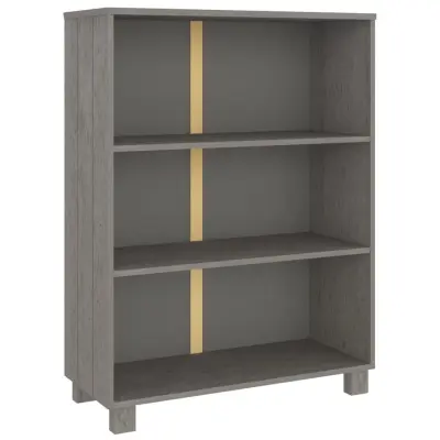 Knjižna omara - Knjižni regal HAMAR svetlo siva 85x35x112 cm trdna borovina