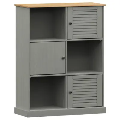 Knjižna omara - Knjižni regal VIGO siva 90x35x114,5 cm trdna borovina