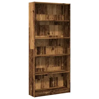 Knjižna omara - Knjižni regal starinski les 80x24x176 cm inženirski les