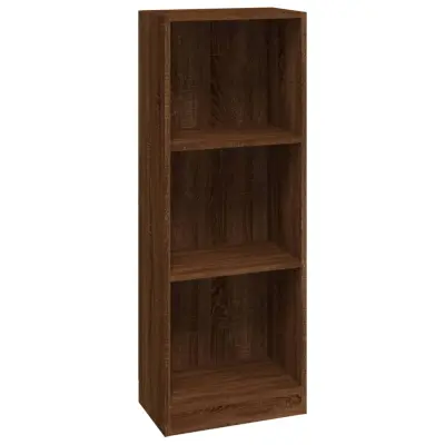 Knjižna omara - Knjižni regal 3-nadstropna rjav hrast 40x24x109 cm inženir. les