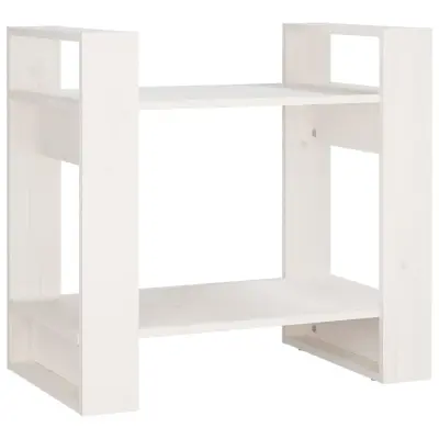 Knjižna omara - Knjižni regal bela 60x35x57 cm trdna borovina