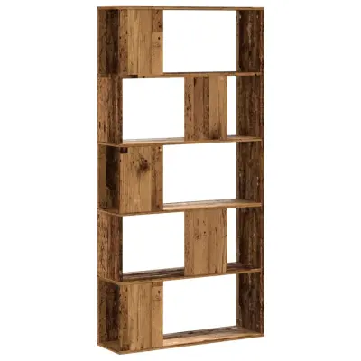 Knjižna omara - Knjižni regal 5-nadstropna 80,5x23,5x162,5 cm inženirski les