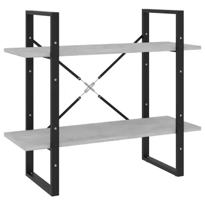 Knjižna omara - Knjižni regal 2-nadstropna betonsko siva 80x30x70 cm iverna pl.