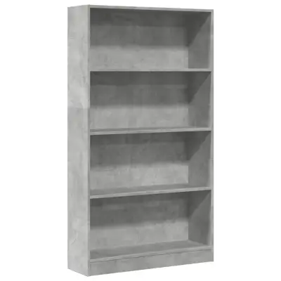 Knjižna omara - Knjižni regal betonsko siva 80x24x143 cm inženirski les