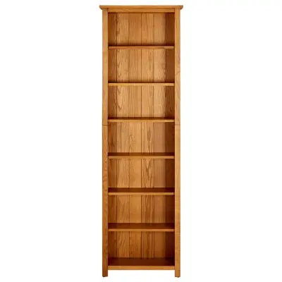 Knjižna omara - Knjižni regal 7-nadstropna 60x22x200 cm trdna hrastovina