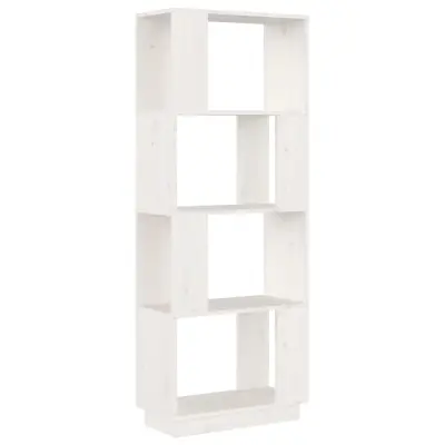 Knjižna omara - Knjižni regal bela 51x25x132 cm trdna borovina