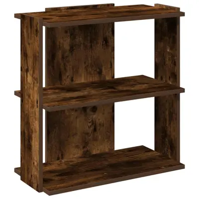 Knjižna omara - Knjižni regal 3-nadstropna dimljen hrast 60x30x60 cm inž. les