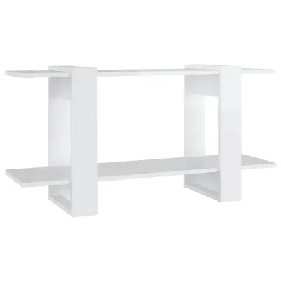 Knjižna omara - Knjižni regal visok sijaj bela 100x30x51 cm konstruiran les