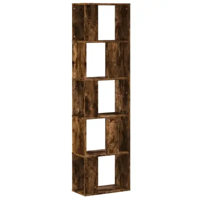 Knjižna omara - Knjižni regal 5-nadstopna dimljen hrast 45x23,5x162,5 cm