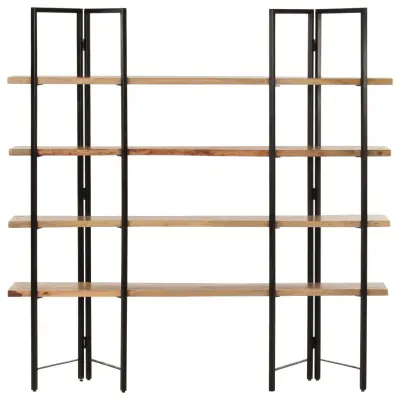 Knjižna omara - Knjižni regal 4-nadstropna 160x35x160 cm trden mangov les
