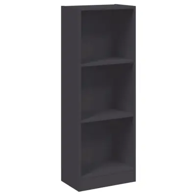 Knjižna omara - Knjižni regal 3-nadstropna siva 40x24x109 cm inženirski les