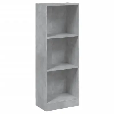 Knjižna omara - Knjižni regal 3-nadstropna betonsko siva 40x24x109 cm