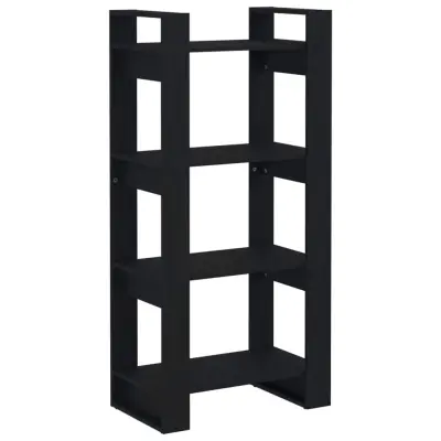 Knjižna omara - Knjižni regal črna 60x35x125 cm trden les
