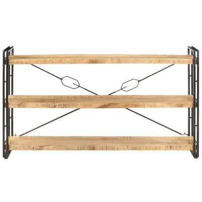 Knjižna omara - Knjižni regal 3-nadstropna 140x30x80 cm trden mangov les