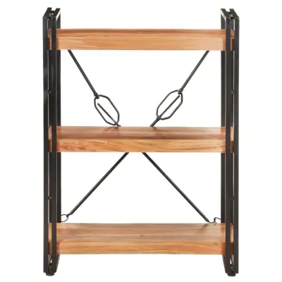 Knjižna omara - Knjižni regal 3-nadstropna 60x30x80 cm trden akacijev les