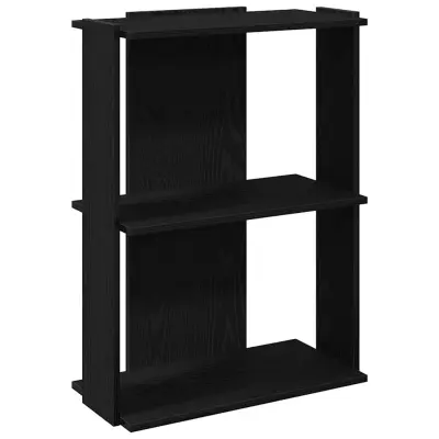 Knjižna omara - Knjižni regal 3-nadstropna črna 60x30x80 cm inž. les