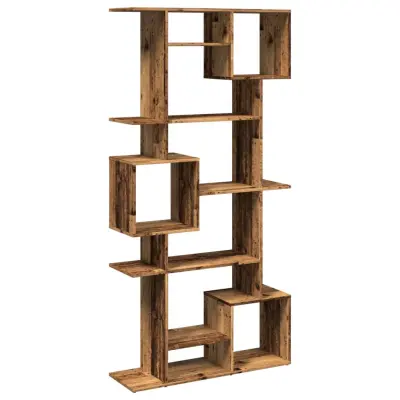 Knjižna omara - Knjižni regal starinski les 92x29x188 cm inženirski les