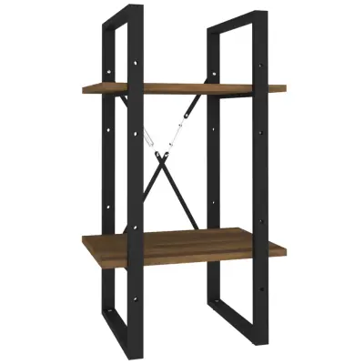 Knjižna omara - Knjižni regal 2-nadstropna rjav hrast 40x30x70 cm konstr. les